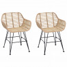 Krzesło jadalniane 2 pcs Naturalny 55 x 50 x 74 cm