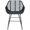 Krzesło jadalniane 2 pcs Czarny 55 x 50 x 74 cm Rattan i żelazo