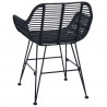 Krzesło jadalniane 2 pcs Czarny 55 x 50 x 74 cm Rattan i żelazo