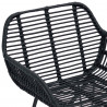 Krzesło jadalniane 2 pcs Czarny 55 x 50 x 74 cm Rattan i żelazo