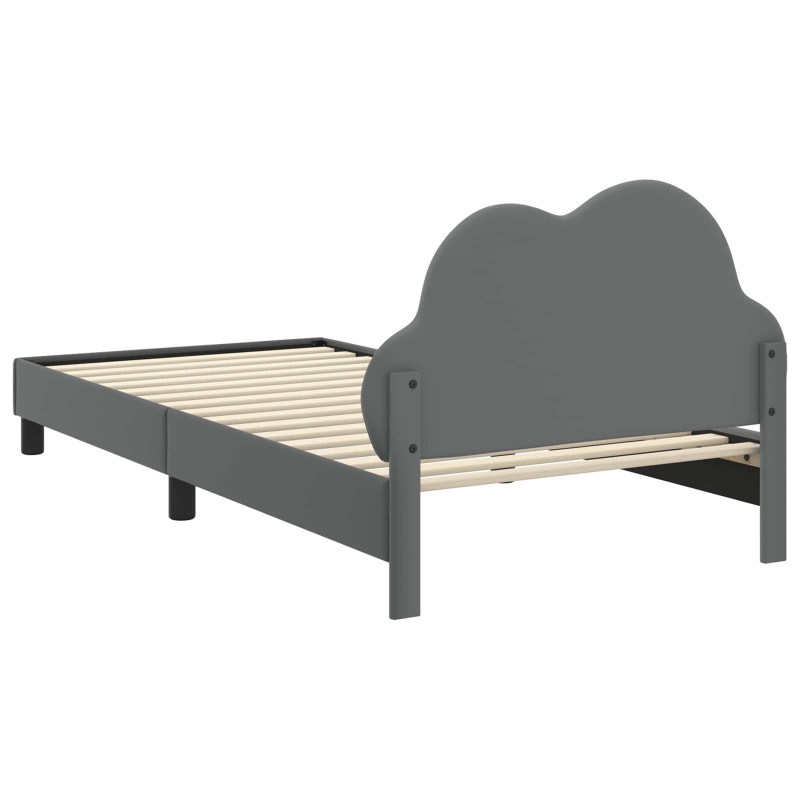 Ramka łóżka Z zagłówkiem Jasnoszary 90 x 190 cm PU