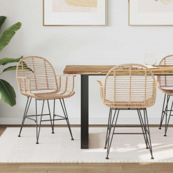Krzesło jadalniane 2 pcs Naturalny 44 x 44 x 74 cm