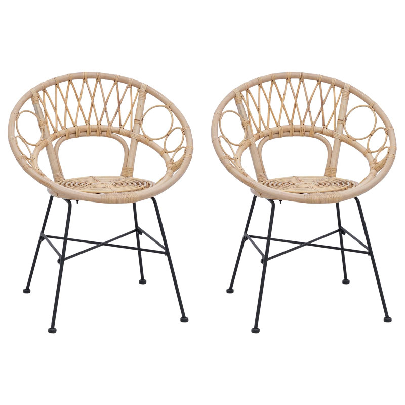 Krzesło jadalniane 2 pcs Naturalny 49 x 51 x 81 cm