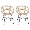 Krzesło jadalniane 2 pcs Naturalny 49 x 51 x 81 cm