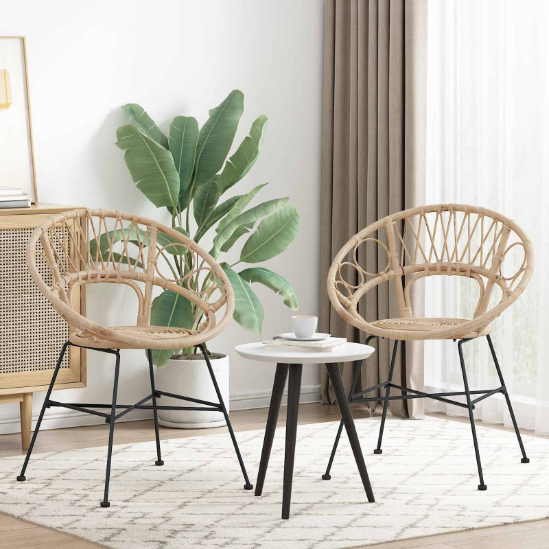 Krzesło jadalniane 2 pcs Naturalny 49 x 51 x 81 cm