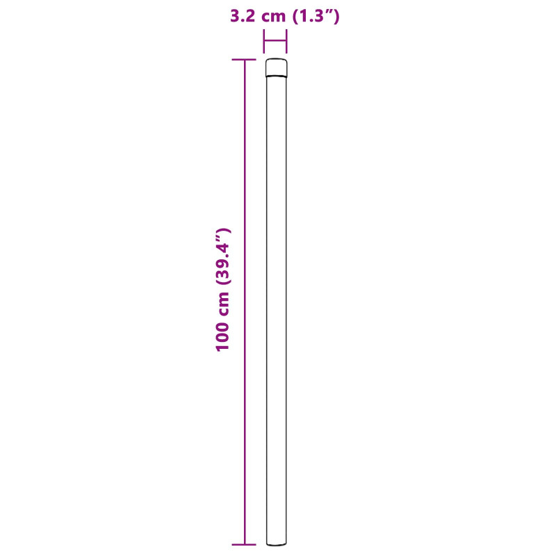 Słupek ogrodzeniowy. 2 pcs Srebrny 100 cm