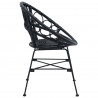 Krzesło jadalniane 2 pcs Czarny 49 x 51 x 81 cm Rattan i żelazo