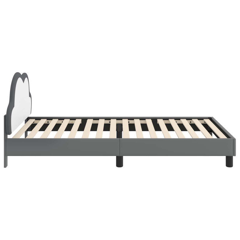 Ramka łóżka Z zagłówkiem Jasnoszary 90 x 200 cm PU