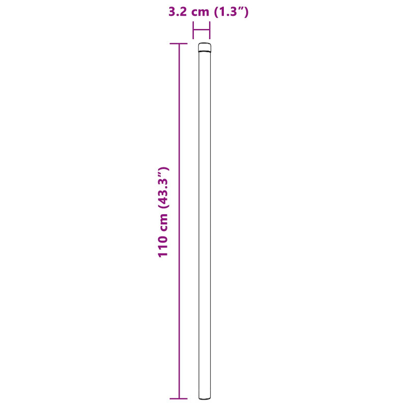 Słupek ogrodzeniowy. 2 pcs Srebrny 110 cm