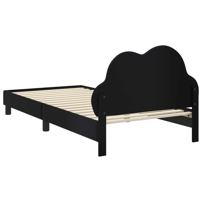 Ramka łóżka Z zagłówkiem Czarny 90 x 200 cm PU