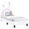 Stelaż łóżka dla malucha z oparciem Biały 70 x 140 cm PU