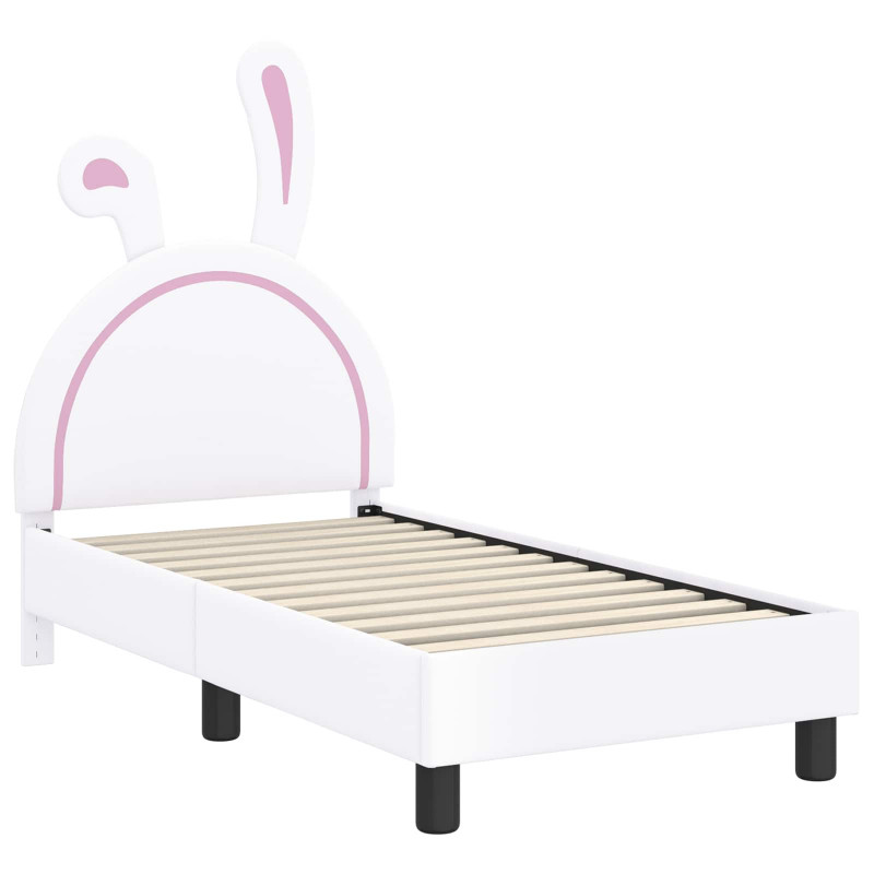 Stelaż łóżka dla malucha z oparciem Biały 70 x 140 cm PU