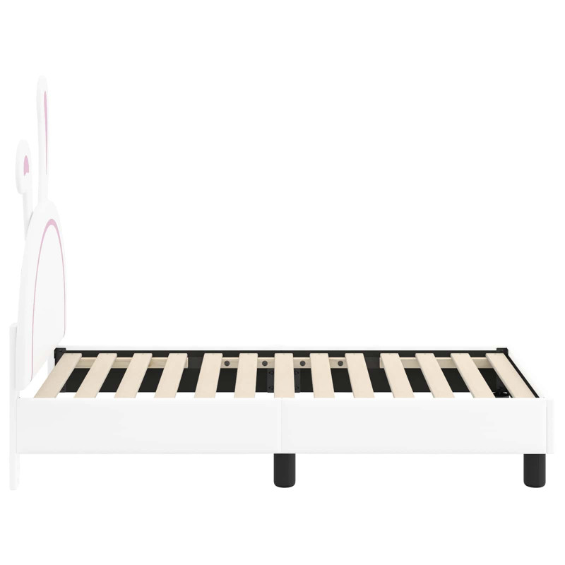 Stelaż łóżka dla malucha z oparciem Biały 70 x 140 cm PU