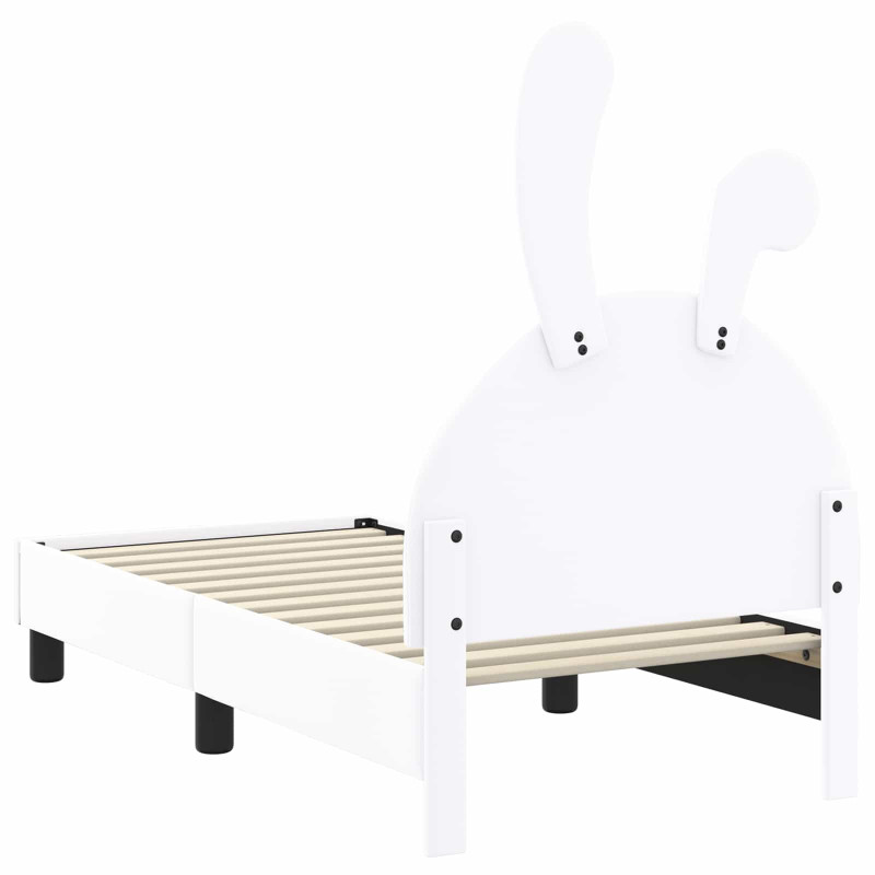 Stelaż łóżka dla malucha z oparciem Biały 70 x 140 cm PU