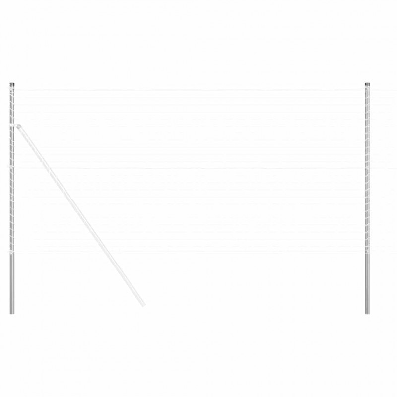 Słupek ogrodzeniowy. 2 pcs Srebrny Stal Malowana Proszkowo