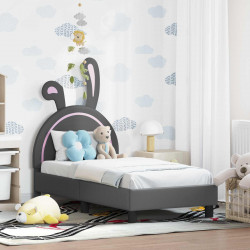 Stelaż łóżka dla malucha z oparciem Jasnoszary 70 x 140 cm PU