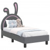 Stelaż łóżka dla malucha z oparciem Jasnoszary 70 x 140 cm PU
