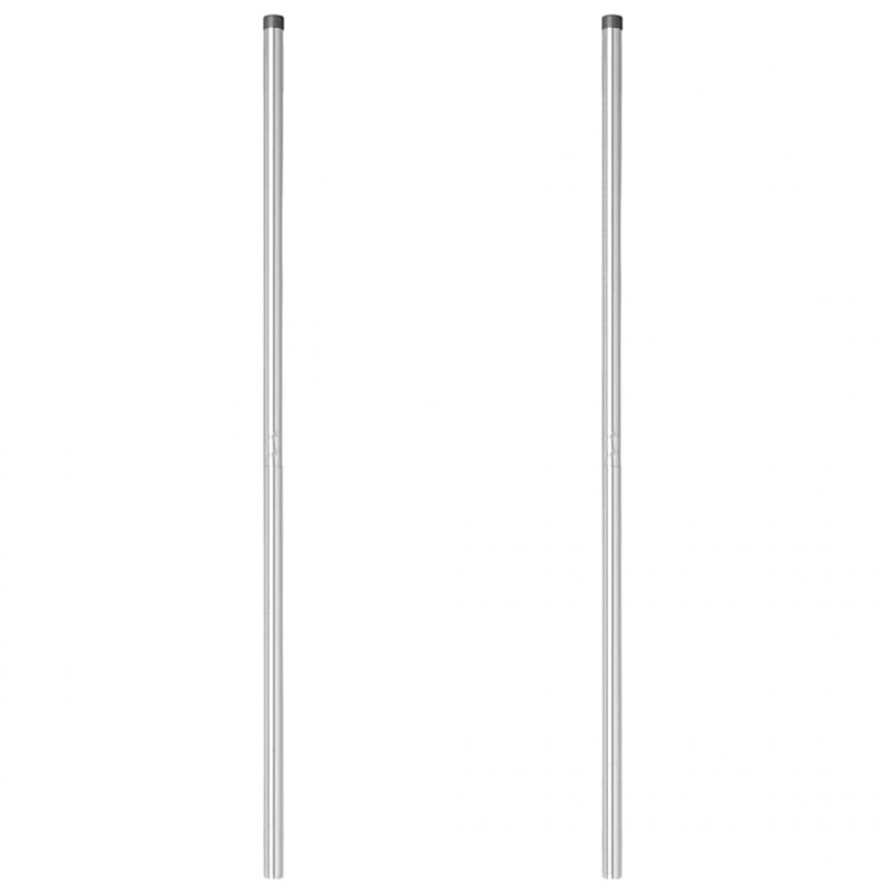 Słupek ogrodzeniowy. 2 pcs Srebrny Stal Malowana Proszkowo