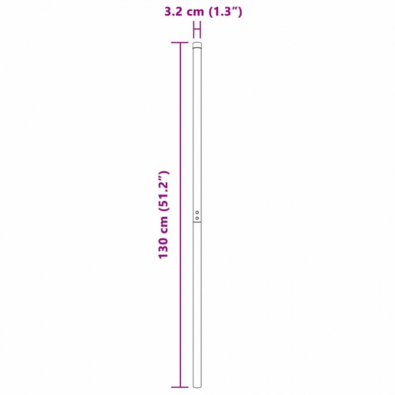 Słupek ogrodzeniowy. 2 pcs Srebrny Stal Malowana Proszkowo