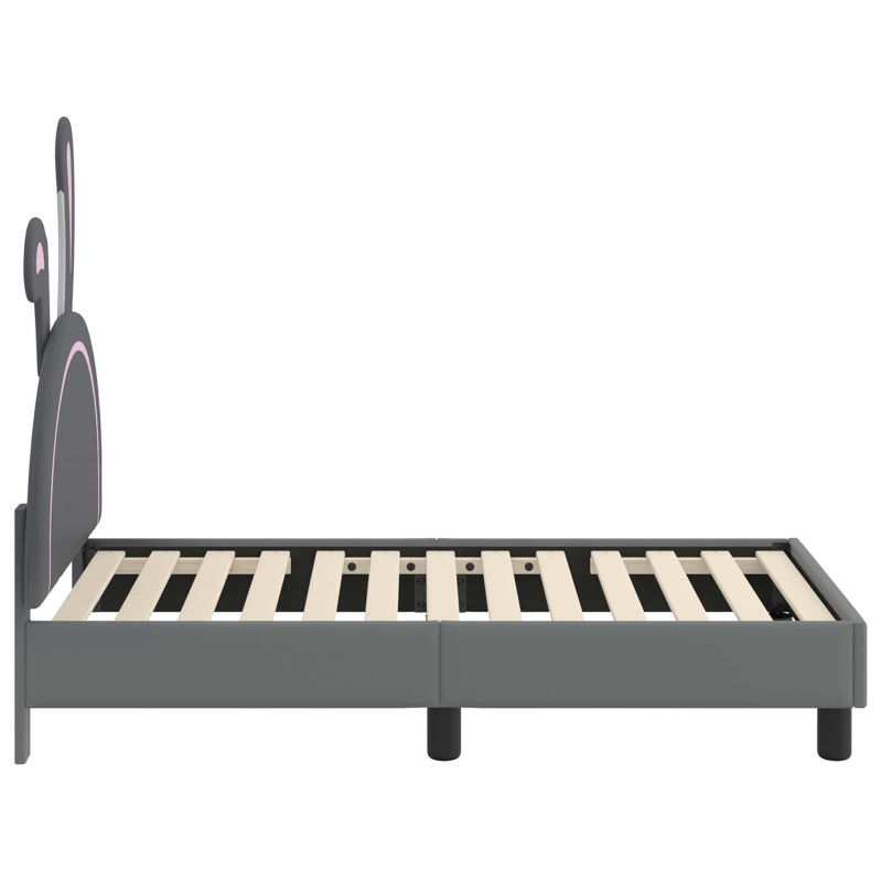 Stelaż łóżka dla malucha z oparciem Jasnoszary 70 x 140 cm PU
