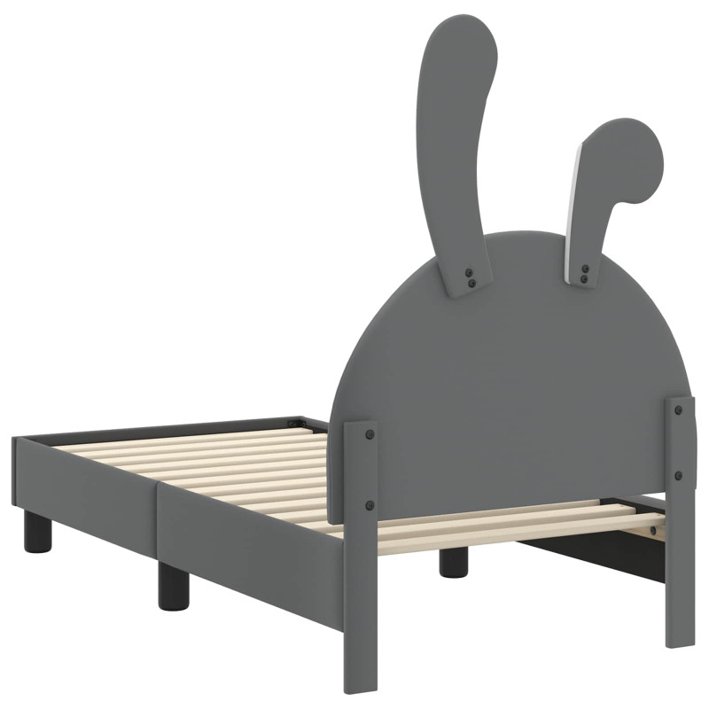 Stelaż łóżka dla malucha z oparciem Jasnoszary 70 x 140 cm PU