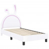 Łóżko Dziecięce z Ramą i Zagłówkiem Biały 80 x 160 cm PU