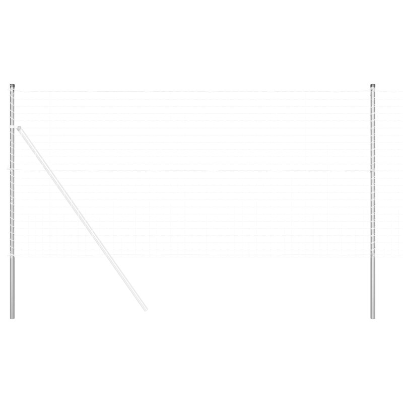Słupek ogrodzeniowy. 2 pcs Srebrny Stal Malowana Proszkowo