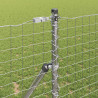 Słupek ogrodzeniowy. 2 pcs Srebrny Stal Malowana Proszkowo