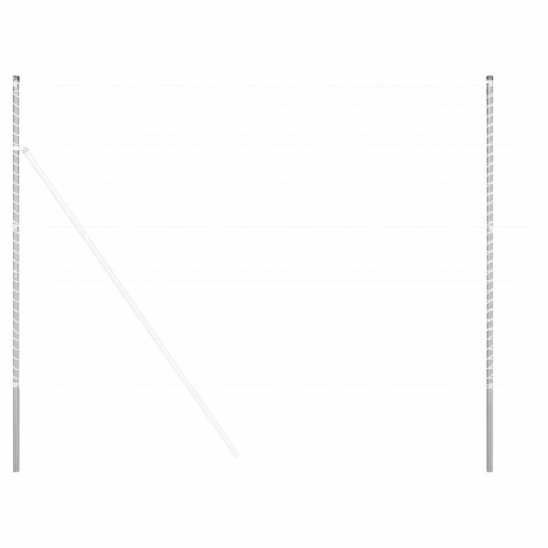 Słupek ogrodzeniowy. 2 pcs Srebrny Stal Malowana Proszkowo