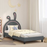 Łóżko Dziecięce z Ramą i Zagłówkiem Jasnoszary 80 x 200 cm PU