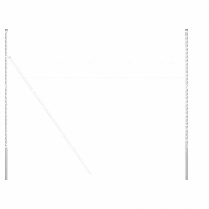 Słupek ogrodzeniowy. 2 pcs Srebrny Stal Malowana Proszkowo
