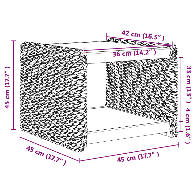 Stolik kawowy Naturalny 45 x 45 x 45 cm Lite drewno mahoniowe