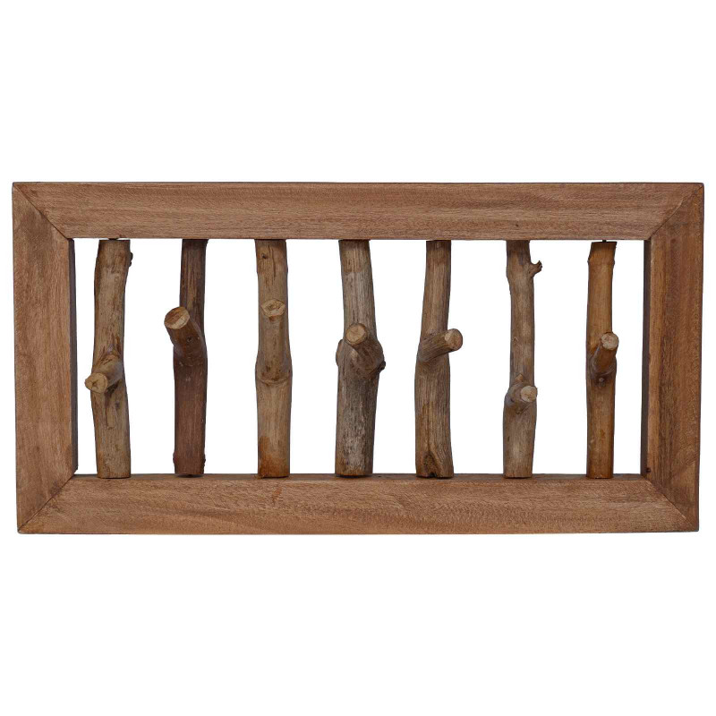 Hak na płaszcze Naturalny 50 x 10 x 25 cm Lite drewno mahoniowe
