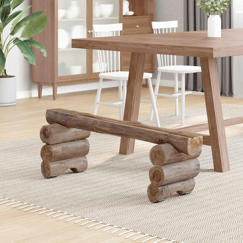 ławka Naturalny 110 x 30 x 34 cm Lite drewno teakowe