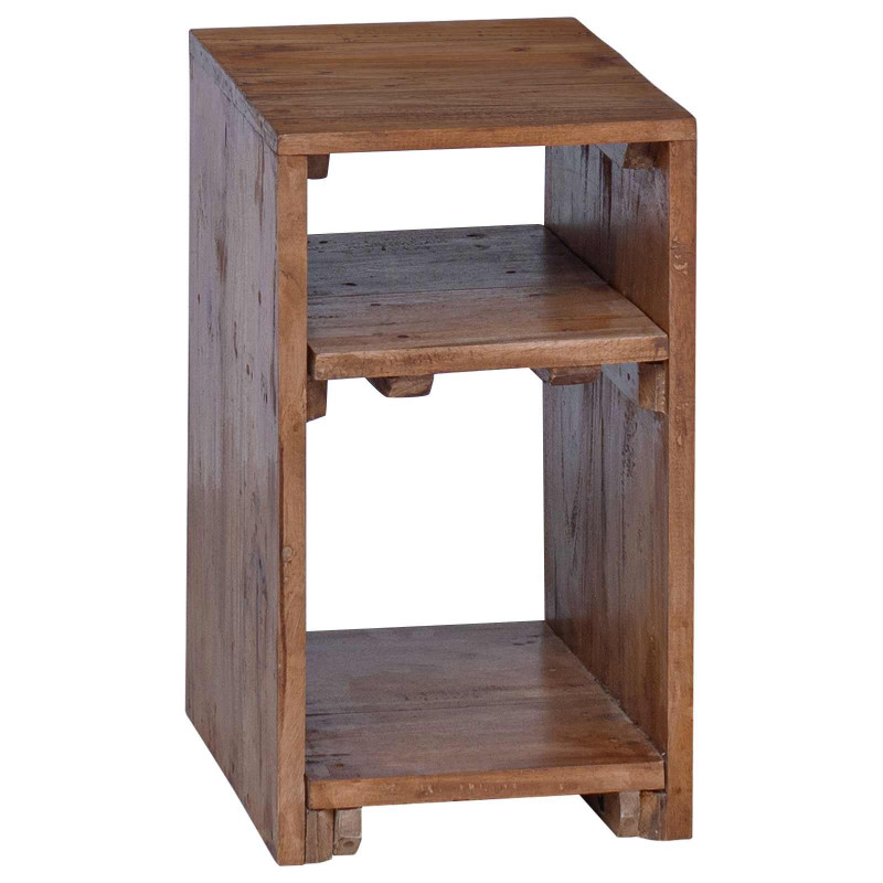 Stolik Akcentowy z półką 3 pcs Brązowy Lite drewno mahoniowe