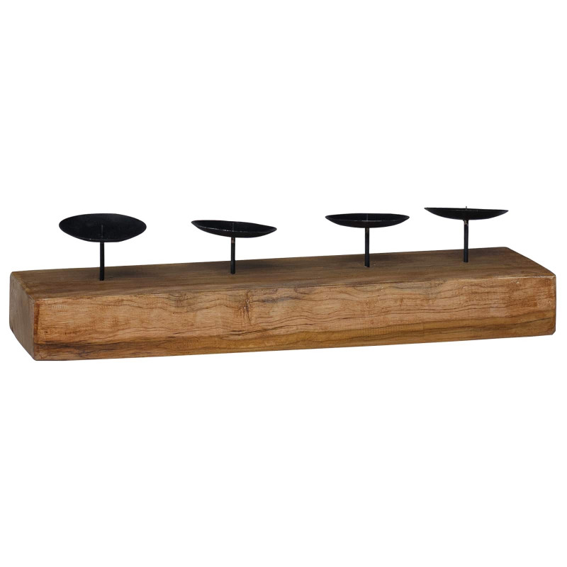 Świecznik Naturalny 50 x 15 x 10 cm Lite drewno tekowe