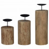 Świecznik 3 pcs Naturalny Lite drewno tekowe