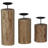 Świecznik 3 pcs Naturalny Lite drewno tekowe