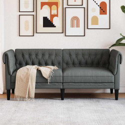 Sofa Ciemnoszary 182,5 x 74,5 x 74,5 cm Poliester