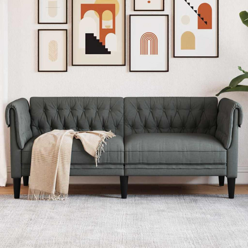 Sofa Ciemnoszary 182,5 x 74,5 x 74,5 cm Poliester