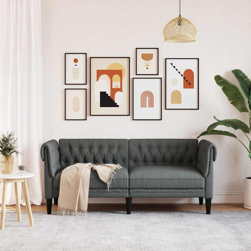 Sofa Ciemnoszary 182,5 x 74,5 x 74,5 cm Poliester