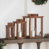 Latarnia 3 pcs Naturalny Drewno mahoniowe