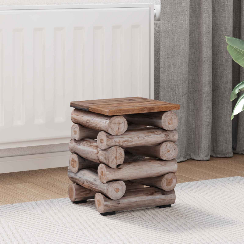 Halka Naturalny 30 x 30 x 38 cm Lite drewno teakowe