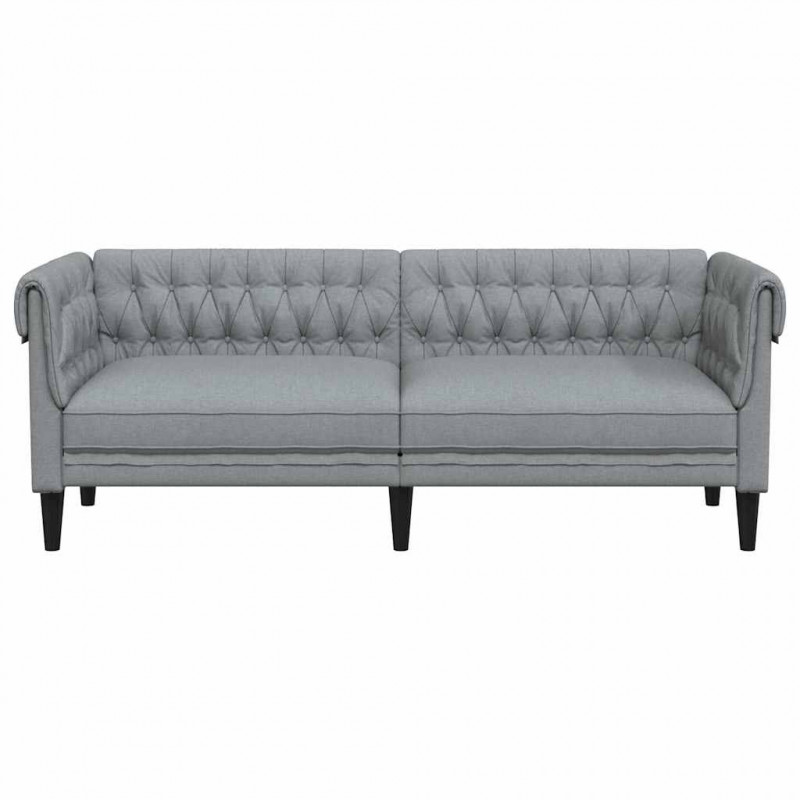 Sofa Jasnoszary 201,5 x 74,5 x 74,5 cm Poliester