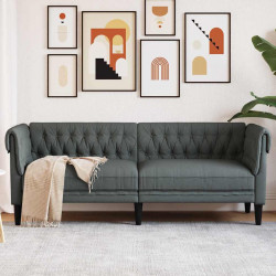 Sofa Ciemnoszary 201,5 x 74,5 x 74,5 cm Poliester