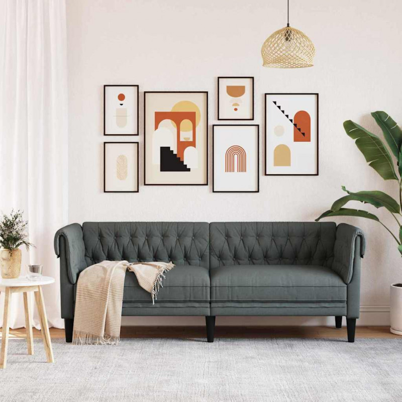 Sofa Ciemnoszary 201,5 x 74,5 x 74,5 cm Poliester