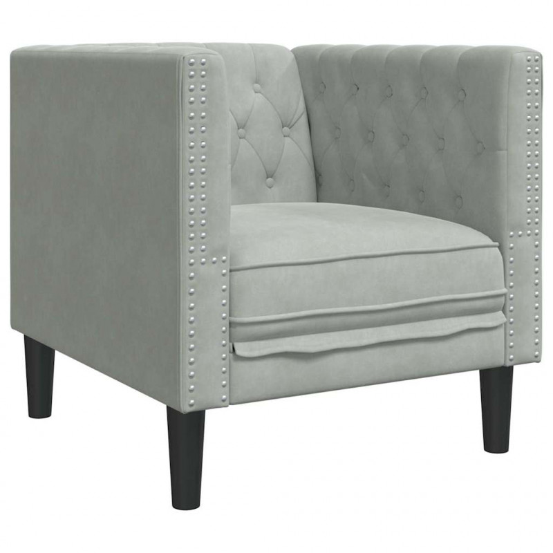 Sofa Jasnoszary 74,5 x 71 x 70,5 cm Aksamit