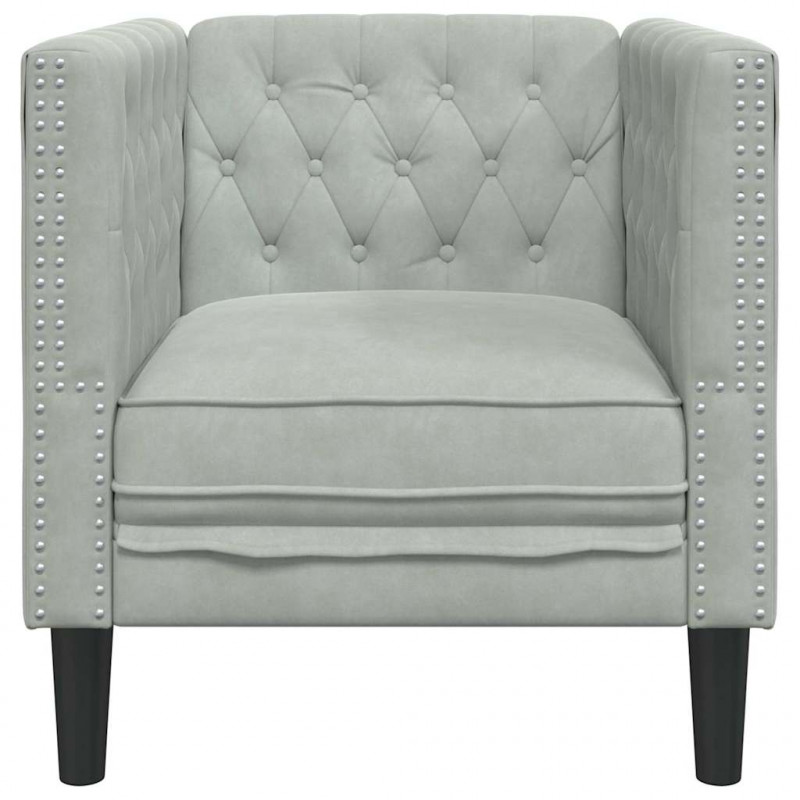 Sofa Jasnoszary 74,5 x 71 x 70,5 cm Aksamit