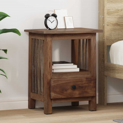 Stolik nocny Brązowy 30 x 30 x 47 cm Lite Drewno Recyklingowe