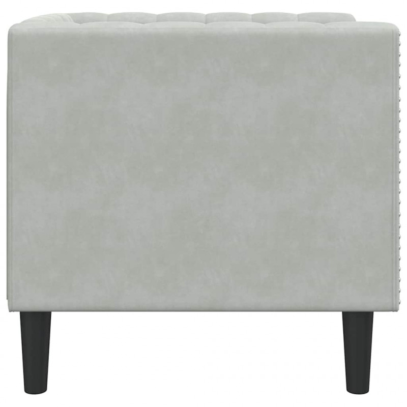 Sofa Jasnoszary 74,5 x 71 x 70,5 cm Aksamit